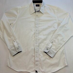 UNTUCKit Long Sleeve Button Down White Mens L Slim Fit Wrinkle Free